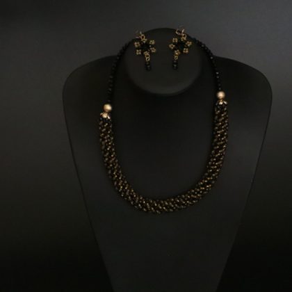 Arianne Beads Black and Gold Spiral Jewellery Set-2