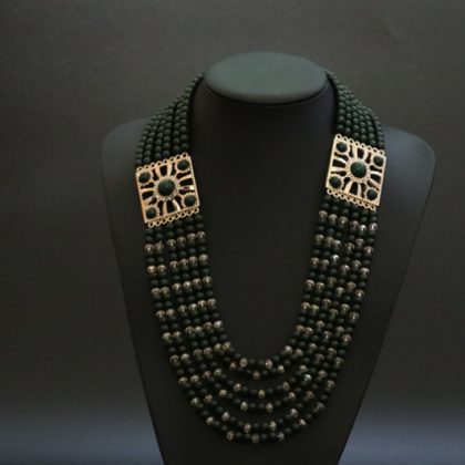 Arianne Beads Green Broach Jewellery Set-2